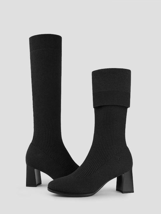 Vivaia Shoes - VIVAIA Tessa Round-Toe Water-Repellent Wool Knee High Boots Black Size 41/9.5